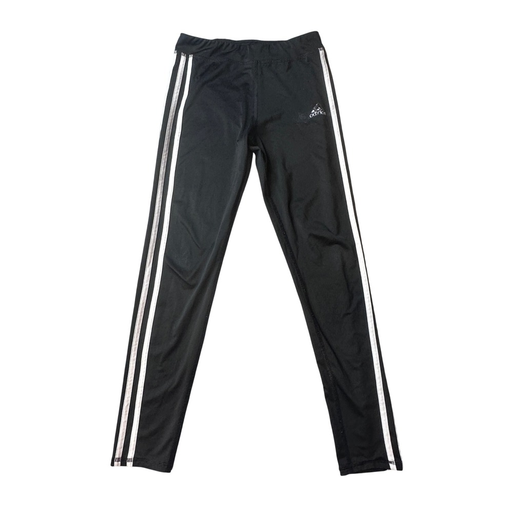 Adidas Leggings‎ Kids M 10/12 Black 3-Stripe Activewear Tights AK4458